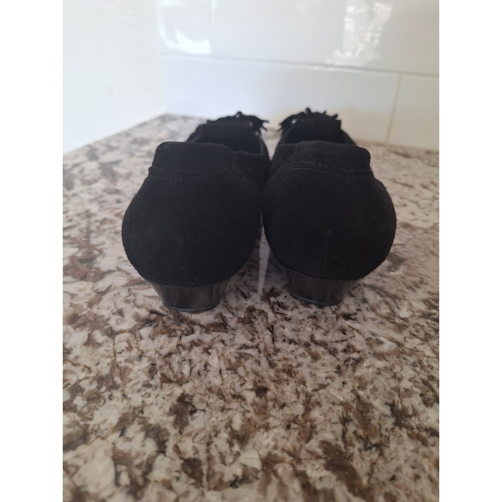 STUART‎ WETZMAN Black Pointy Toe Suede WINGER Pumps With Bow Size 9 M - Picture 3 of 10